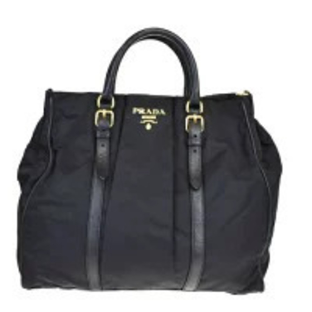 Prada Handbag tote bag black leather